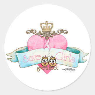 Sticker Rond Sauvez les filles - Donnez un coup de pied