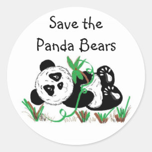 Sticker Rond Sauvez les ours de panda