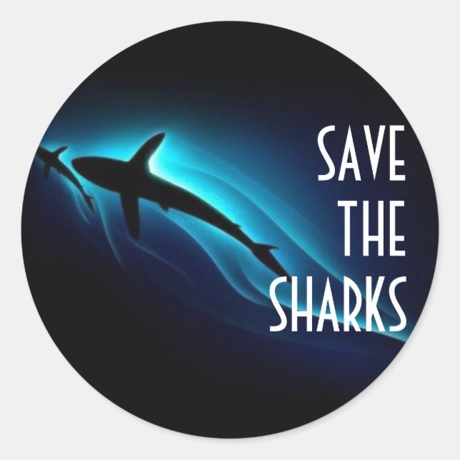 Sticker Rond Sauvez Les Requins (Devant)