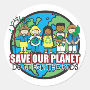 Sticker Rond Sauvez notre planète