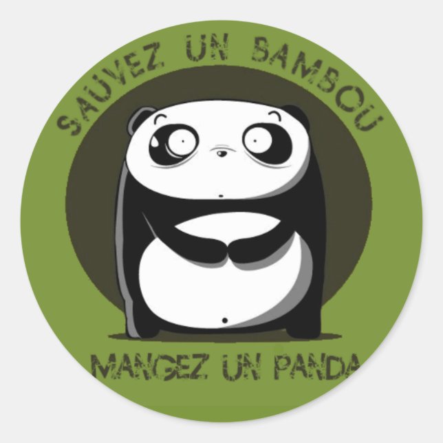 Sticker Rond Sauvez un bambou (Devant)