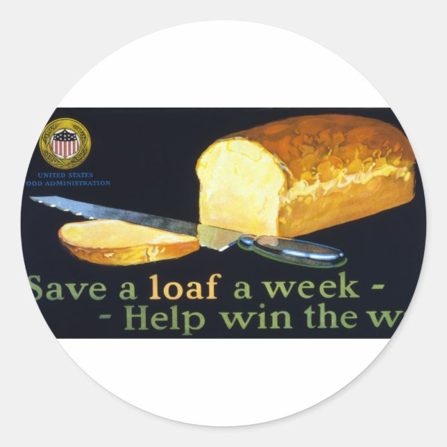 Sticker Rond Sauvez un pain par semaine ~ aider à gagner la gue (Devant)