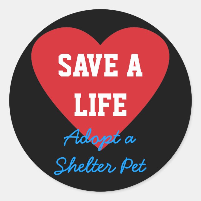 Sticker Rond Sauvez une vie-Adoptez un animal domestique (Devant)