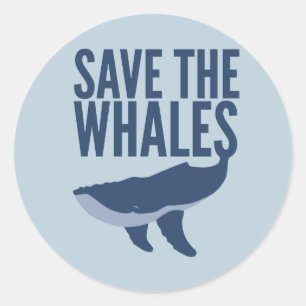 Sticker Rond Sauvons l'autocollant des baleines