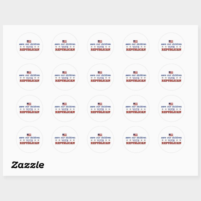 Sticker Rond Save Children - Vote Républicain (Feuille)
