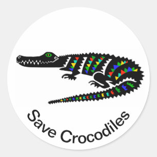 Sticker Rond Save CROCODILES Conservation - Faune - États-Unis