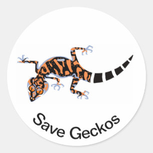 Sticker Rond Save GECKOS - Nature - Faune - Lizard