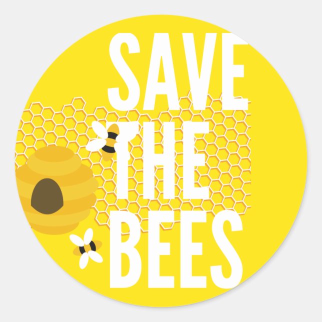 Sticker Rond SAve Les abeilles HONEYCOMB HONEYCOMB HONey POT (Devant)