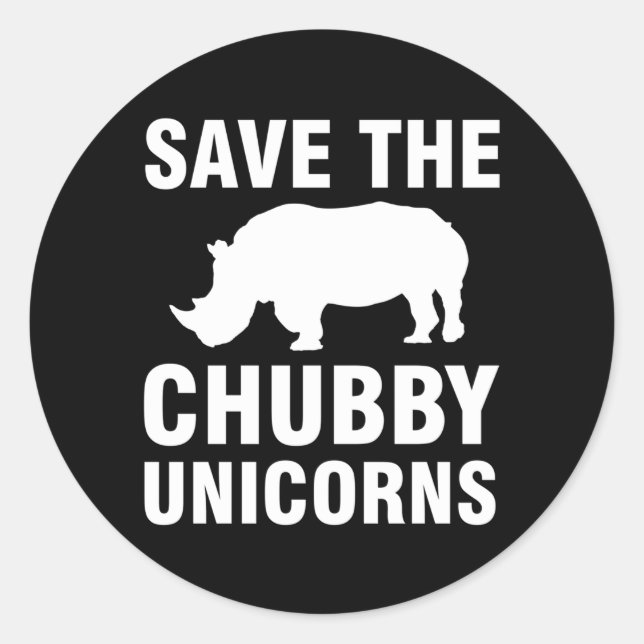 Sticker Rond Save The Chubby Unicorns (Devant)