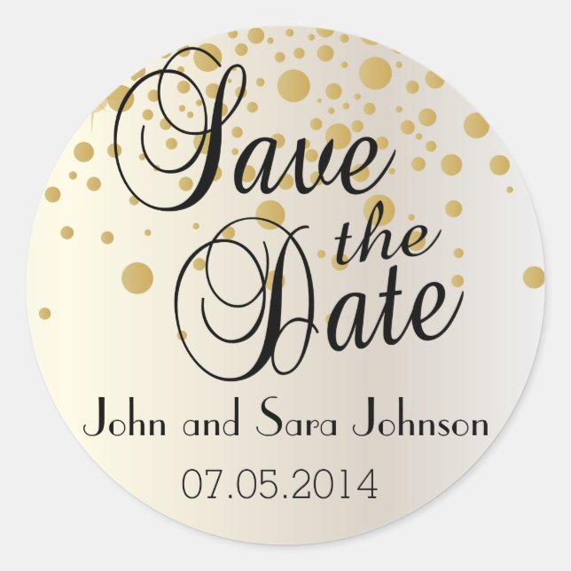 Sticker Rond Save the date | Personnaliser (Devant)