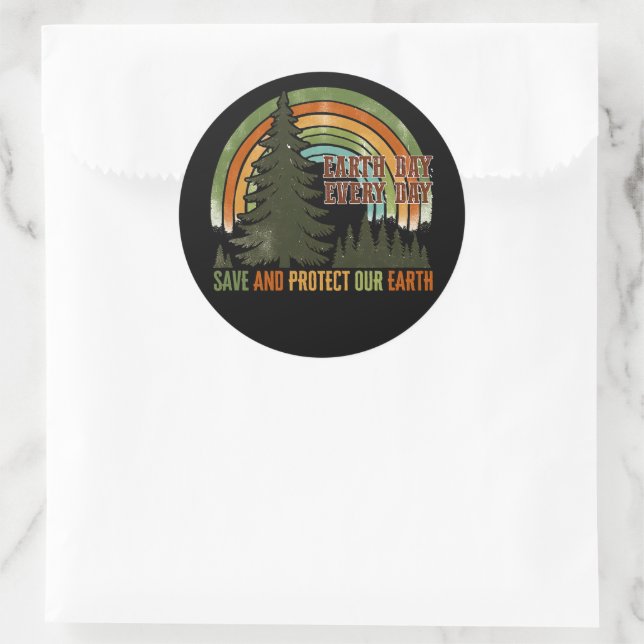 Sticker Rond Save The Planet (Sac)