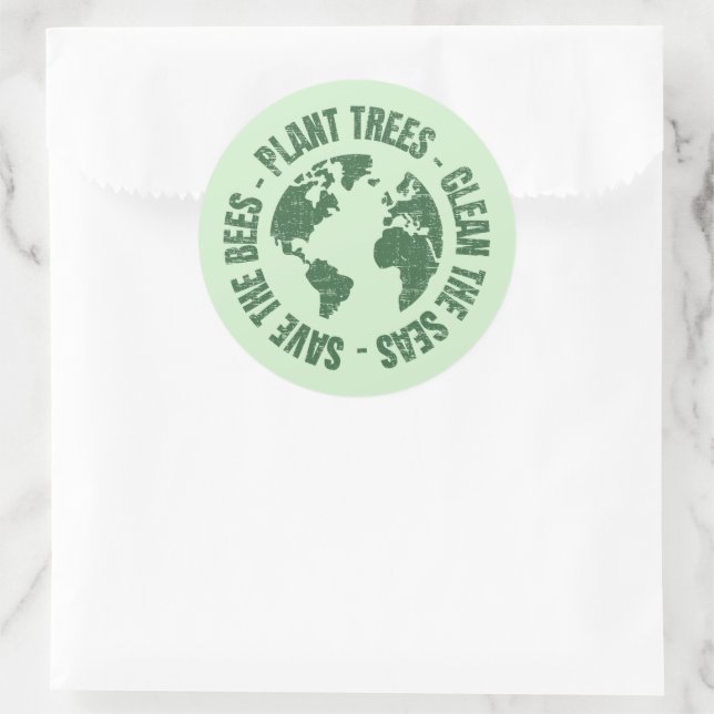 Sticker Rond Save The Planet (Sac)