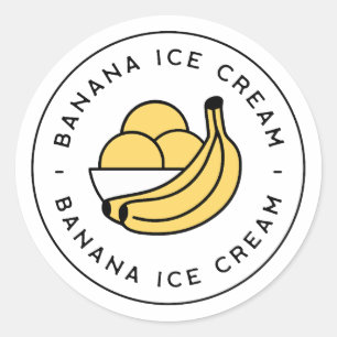 Sticker Rond Saveur de glace à la banane