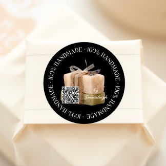 Sticker Rond Savon artisanal avec code QR