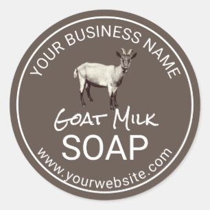 Sticker Rond Savon de lait de chèvre Joyeux animal de ferme fai