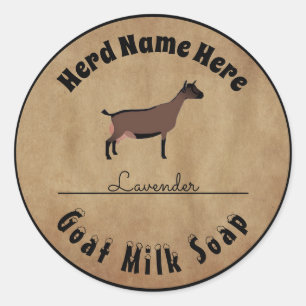 Sticker Rond Savon de lait de chèvre Oberhasli personnalisé