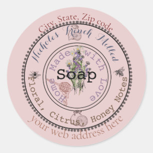 Sticker Rond savon français mauve