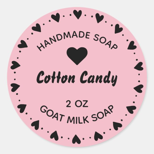 Sticker Rond Savon maison Rustique Country Heart Wreath Rose (Devant)