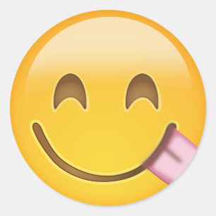 Sticker Rond Savourer le visage délicieux nourriture Emoji