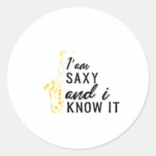 Sticker Rond Saxophone amusant, cadeau saxophone pour saxaphone