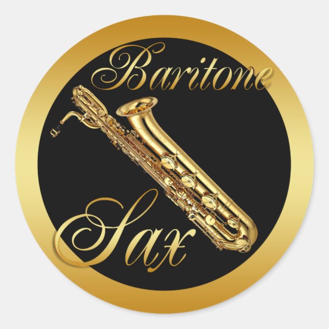 STICKER ROND SAXOPHONE BARITONE (Devant)