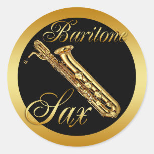 STICKER ROND SAXOPHONE BARITONE