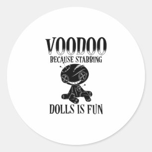 Sticker Rond Sayings vaudou   Voodoo Doll Magic Curse