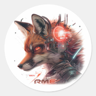 Sticker Rond SBD6 Red Tech Fox