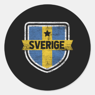 Sticker Rond Scandinavie Suède Suède Gris Petit