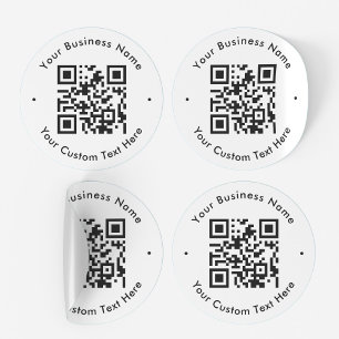Sticker Rond Scanner de code QR Texte personnalisé pour l'entre
