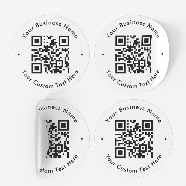 Sticker Rond Scanner de code QR Texte personnalisé pour l'entre (Créateur téléchargé)