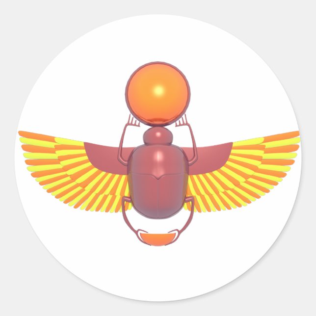 Sticker Rond Scarab aux couleurs vives (Devant)