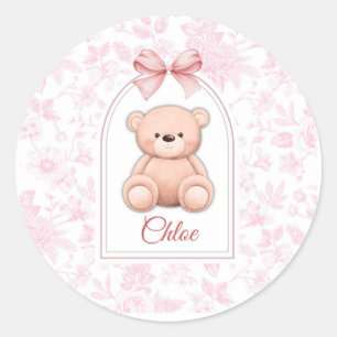 Sticker Rond Scarlett Conception personnalisée d'ours en pelu
