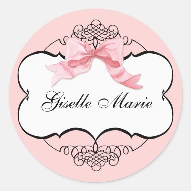 Sticker Rond Sceau à Baby shower de fille (Devant)