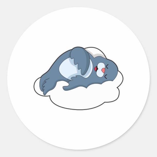 Sticker Rond Sceau à dormir sur le nuage (Devant)