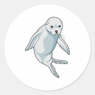 Sticker Rond Sceau à la nage