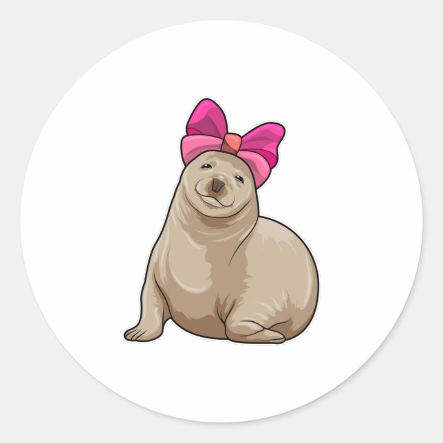 Sticker Rond Sceau avec ruban (Devant)