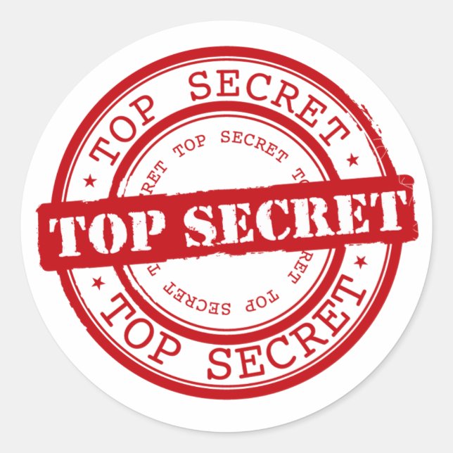 Sticker Rond Sceau classique Top Secret (Devant)