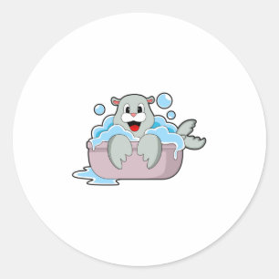 Sticker Rond Sceau dans la baignoire