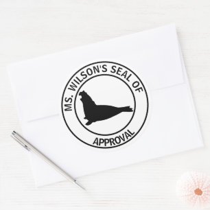Sticker Rond Sceau d'approbation éléphant de l'enseignant