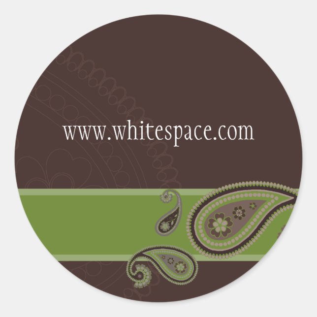 Sticker Rond SCEAU DE BÂTIMENT :: Paisley 4 (Devant)