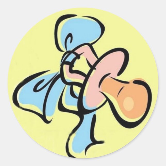 Sticker Rond Sceau de bébé Binky Enveople (Devant)
