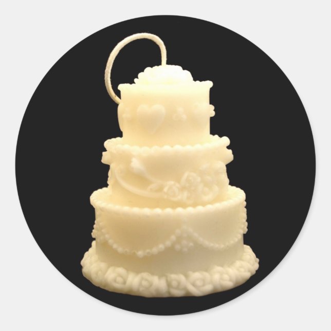 Sticker Rond Sceau de bougie de gâteau mariage (Devant)