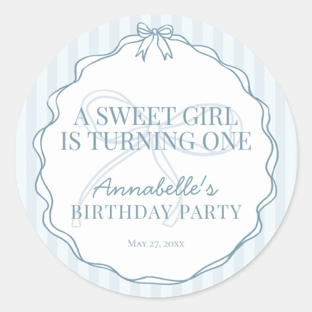 Sticker Rond Sceau de cachet d'invitation d'anniversaire pastel (Devant)