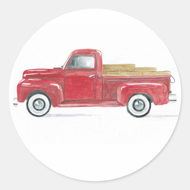 Sticker Rond Sceau de camion rouge (Devant)
