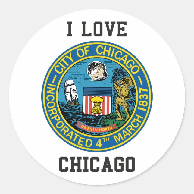 Sticker Rond Sceau de Chicago (Devant)