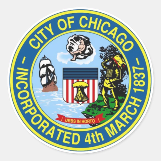 Sticker Rond Sceau de Chicago (Devant)