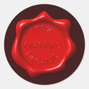 Sticker Rond Sceau de cire biologique certifié à 100 % Brown ro