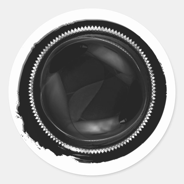 Sticker Rond Sceau de cire en dab de peinture à l'encre noire (Devant)