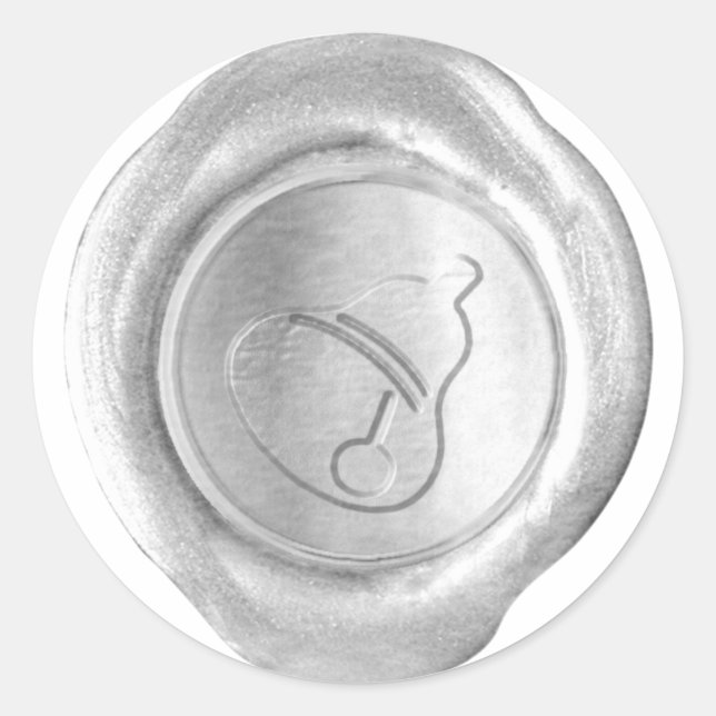 Sticker Rond Sceau de cire Faux - Argent - BELLE DE NOËL (Devant)